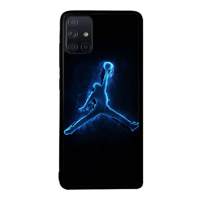 Ốp Điện Thoại Mềm In Logo Air Jordan Màu Xanh Dương Dạ Quang J0081 Cho Samsung Galaxy A51 A71