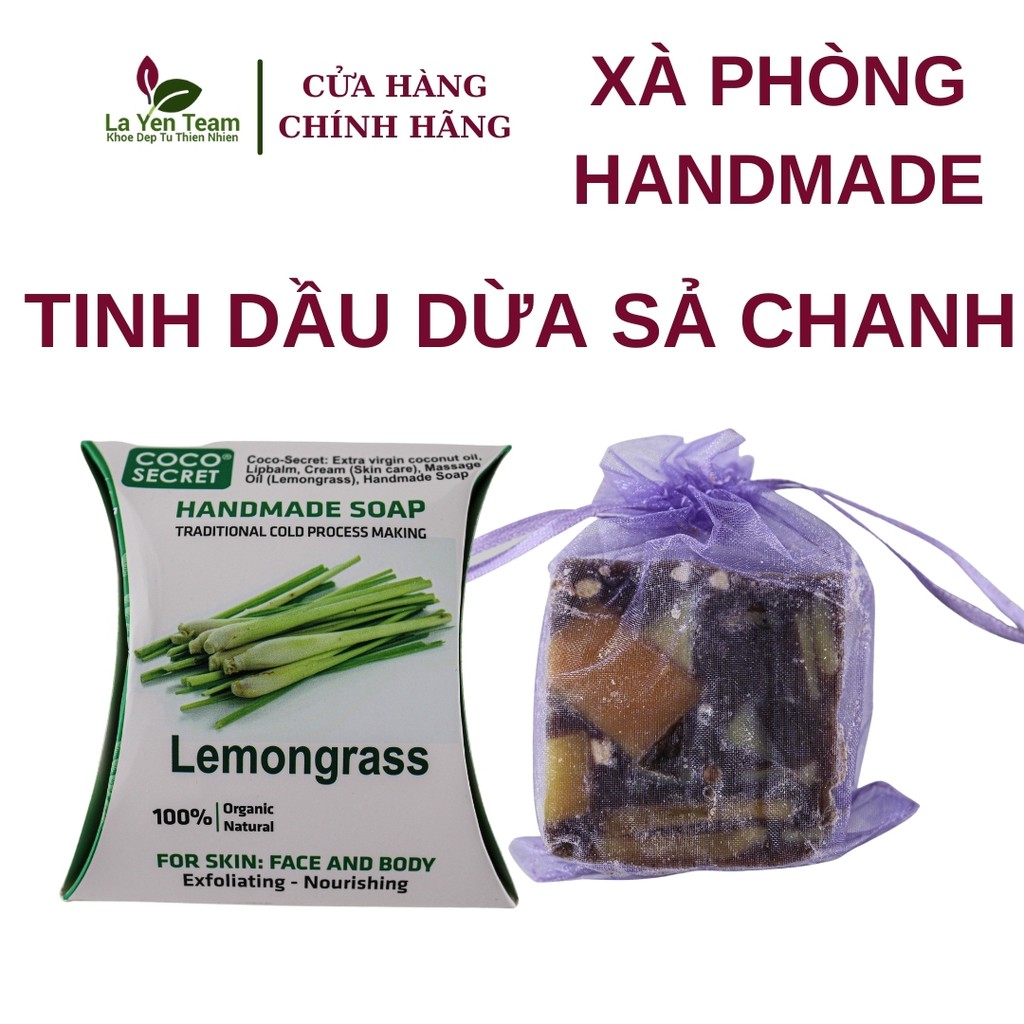 Xà Phòng Tinh Dầu Dừa Hand-Made  Coco-Secret Dưỡng ẩm và tẩy tế bào chết cho da 110g