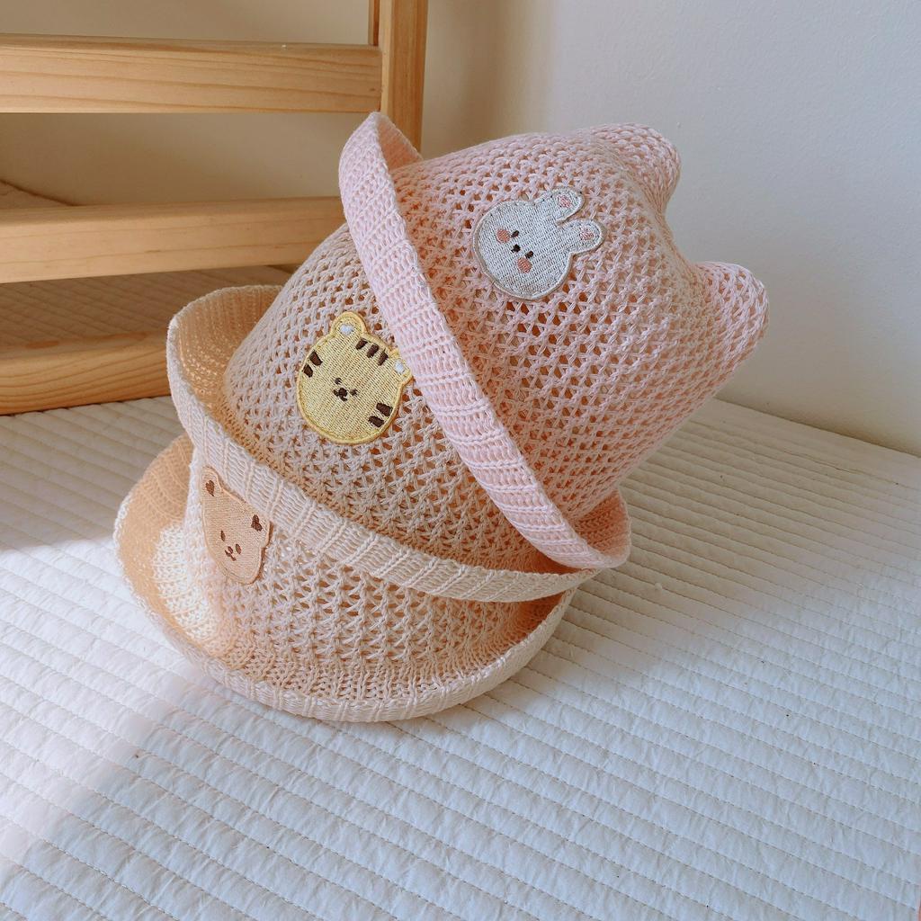 Mũ tai gấu lưới thêu xuất Hàn siêu mát, siêu thoáng, siêu cute cho bé