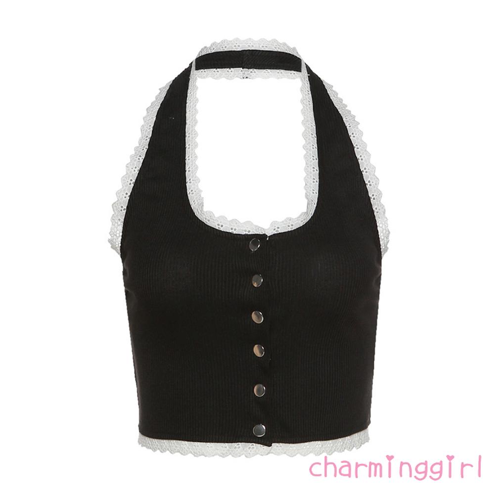 Áo Nữ Không Tay Phối Ren Thời Trang Quyến Rũ