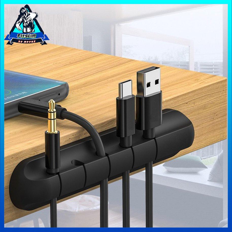 Bộ tổ chức cáp Silicone Usb Cáp Winder Máy tính để bàn Quản lý gọn gàng Giá đỡ cáp [8/13]