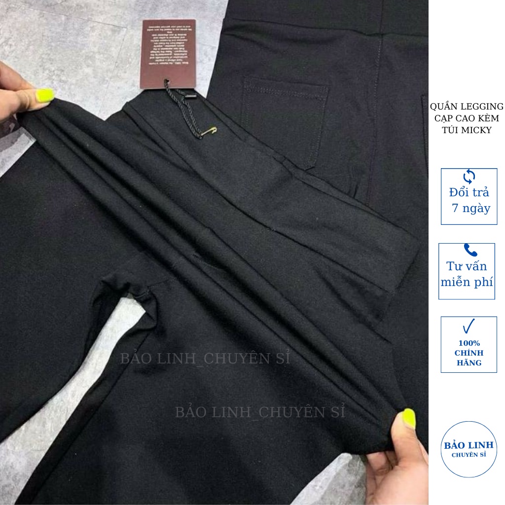 Quần Legging Cạp Cao Gen Bụng Bản To Thời Trang Nữ Dáng Dài MICKY