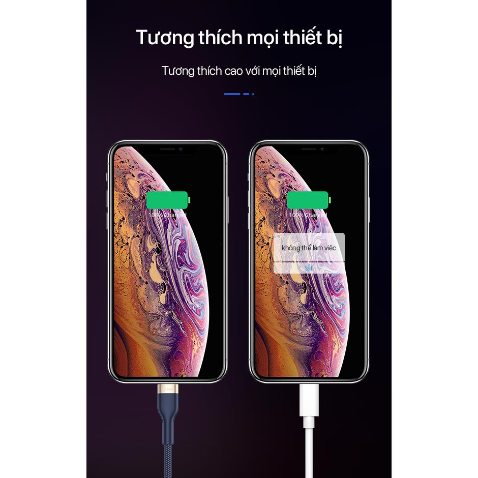 Cáp Sạc Nhanh Lightning/Type-C/Micro VIVAN Dây Dù Cho Các Dòng Android/ iOS VXC100