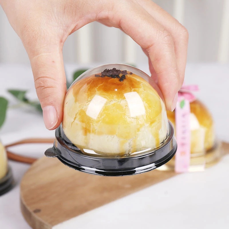 Bộ 50 Khay Đựng Bánh Trung Thu Mini Có Nắp Trong Suốt Dùng Một Lần