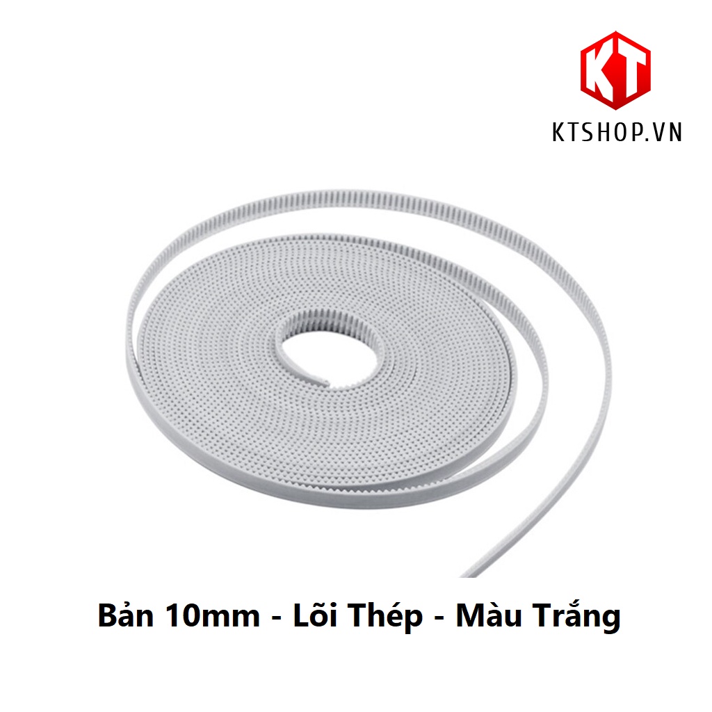 Dây đai GT2 lõi thép màu trắng 1m bản 10mm