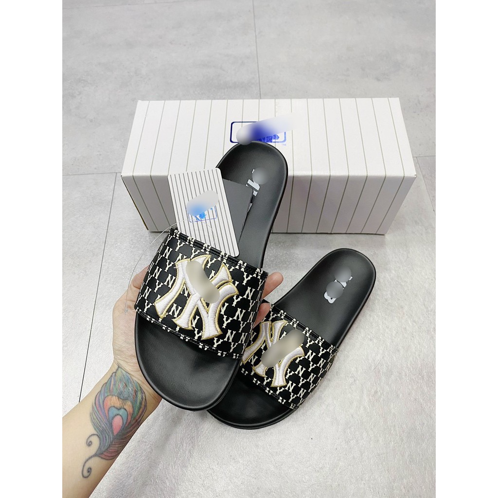 Dép m.l.b đen caro-nam nữ