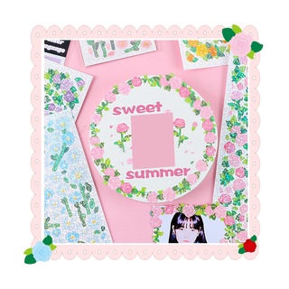 Sticker cute trang trí toploader decor hoa hồng