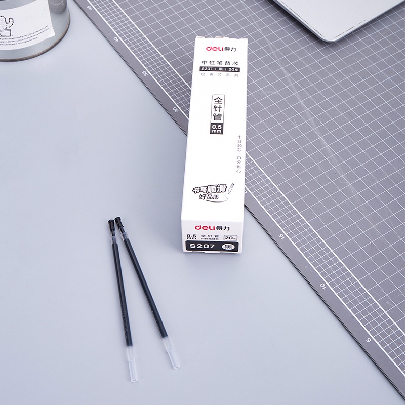 Bút Mực Gel Deli S207 Ngòi 0.5mm Màu Đen / Xanh Dương / Đỏ