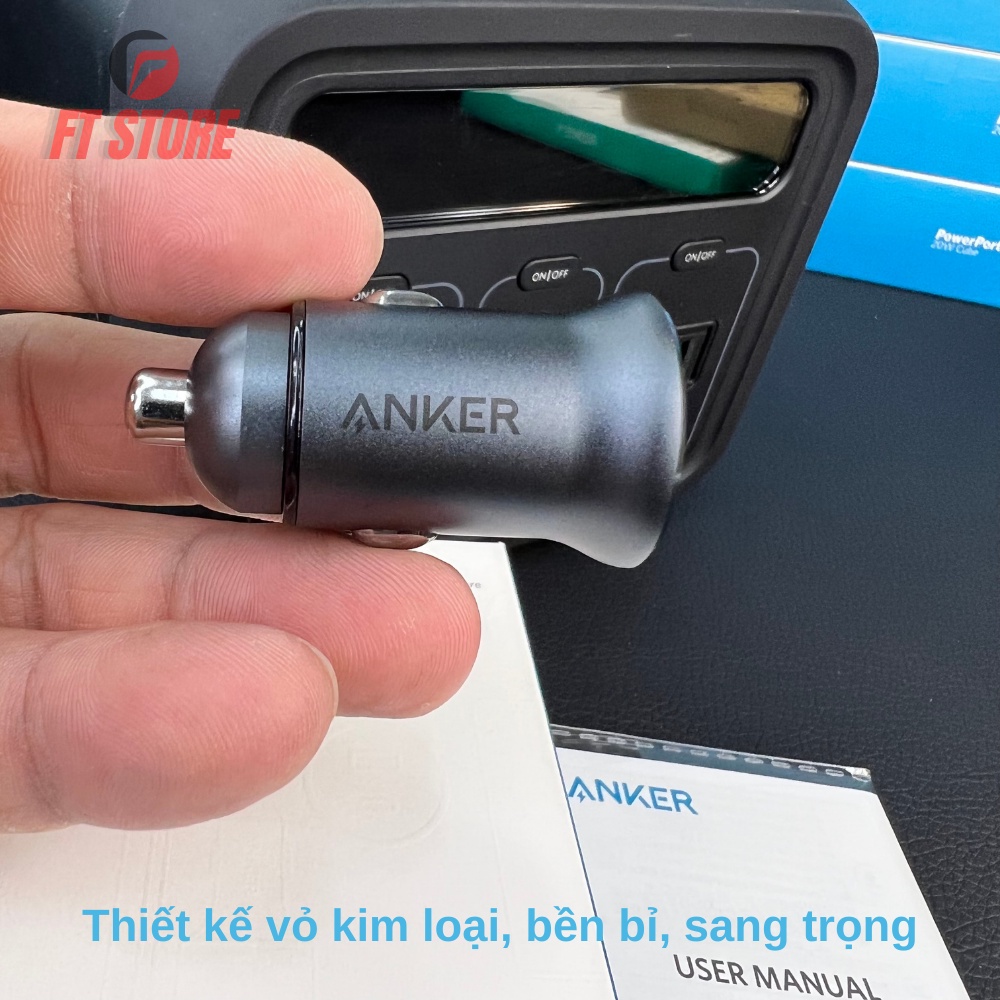 Tẩu Sạc Ô tô ANKER PowerDrive Alloy 2 Cổng 24W - Mã A2727 Bảo hành 12 tháng