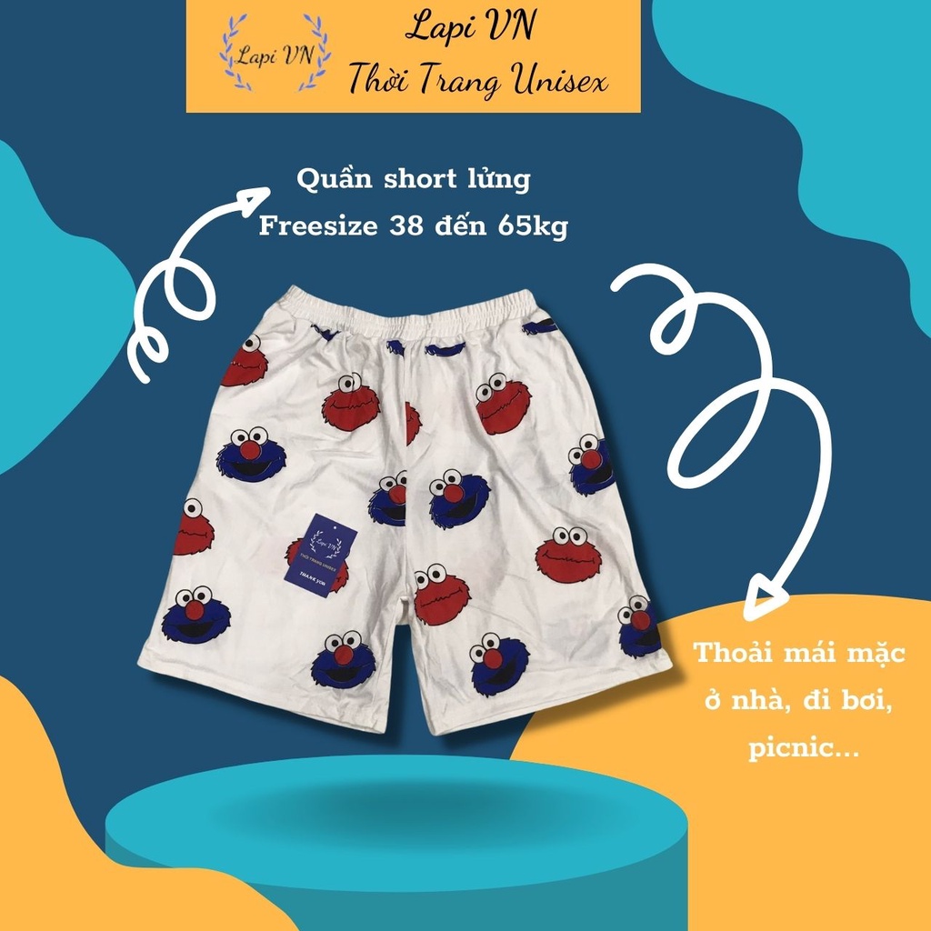 Quần Short Thú Unisex gấu Kaws MS01- Design by Lapi VN Nam Nữ Đều Mặc Được