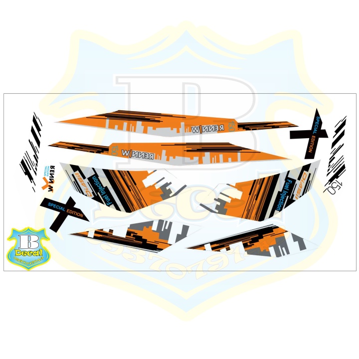 ( Quí khách vui lòng mang ra tiệm cho thợ dán ) Tem winner v1 in decal trong trắng hoặc bạc