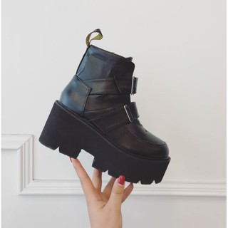 [CÓ SẴN SIZE 35] Giày bốt cổ cao đế 7cm phong cách Harajuku