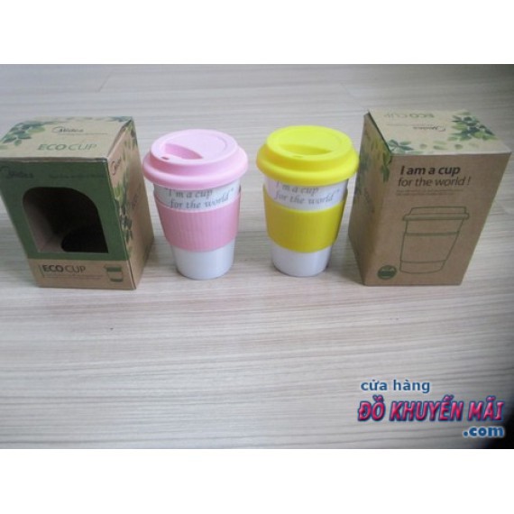 Ly sứ có nắp silicon Eco Cup