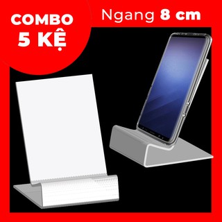 [COMBO 5 Kệ] Mica TRẮNG Trưng Bày Điện Thoại (Ngang 8cm)