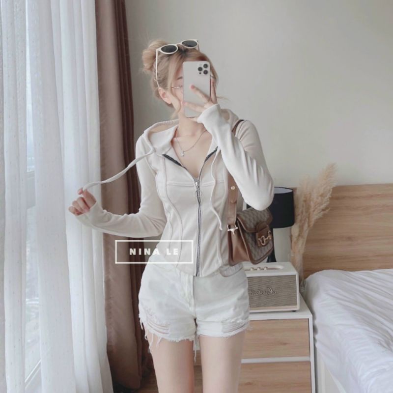 Áo Khoác Nữ Vạc Bầu Ko Túi Vải Nhung Gân. Áo Khoác Nữ Ôm Nhẹ Body, Dễ Phối Đồ