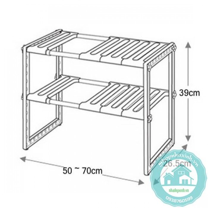 Kệ Gầm Bếp Đa Năng Điều Chỉnh Được Chiều Dài