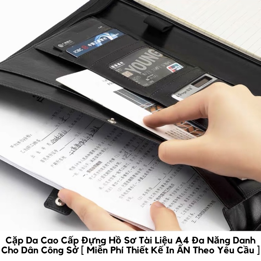 Cặp đựng tài liệu Hồ Sơ Ipad giấy A4 cầm tay nữ/nam đa năng siêu nhẹ