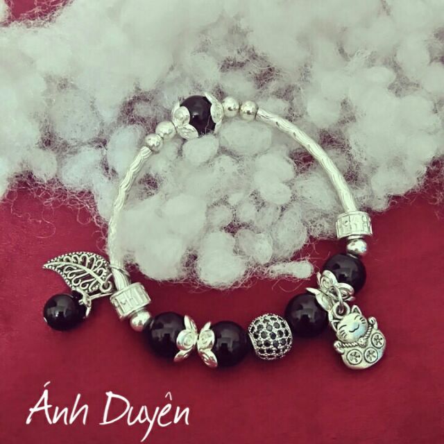 Thạch anh đen mix charm