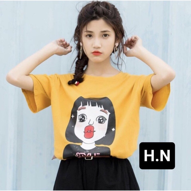 TỔNG KHO SỈ LẺ GIÁ RẺ ______________Áo phông nam nữ in hình thiếu nữ thấm hút mồ hôi tốt