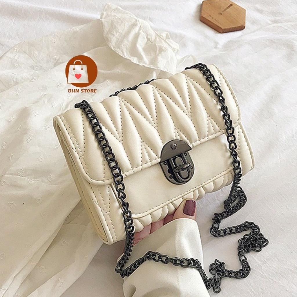 Túi xách nữ đeo chéo khóa xoay siêu sang