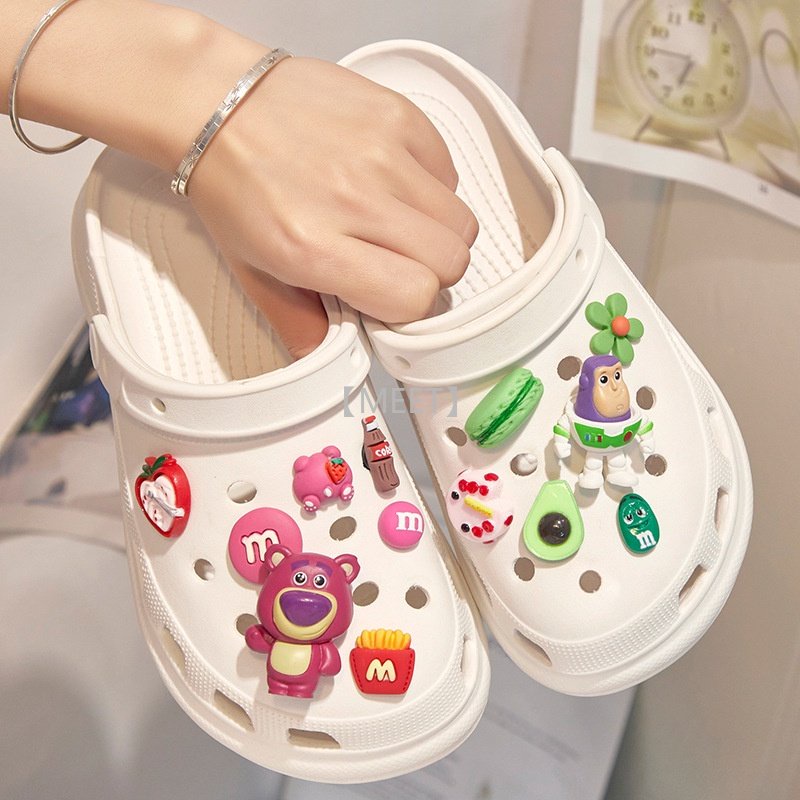 [MEET] Phụ Kiện Khóa Giày Crocs DIY Hình Chú Gấu Hoạt Hình Dễ Thương / Hoa / croc Jobz charm-Buzz Lightyear +