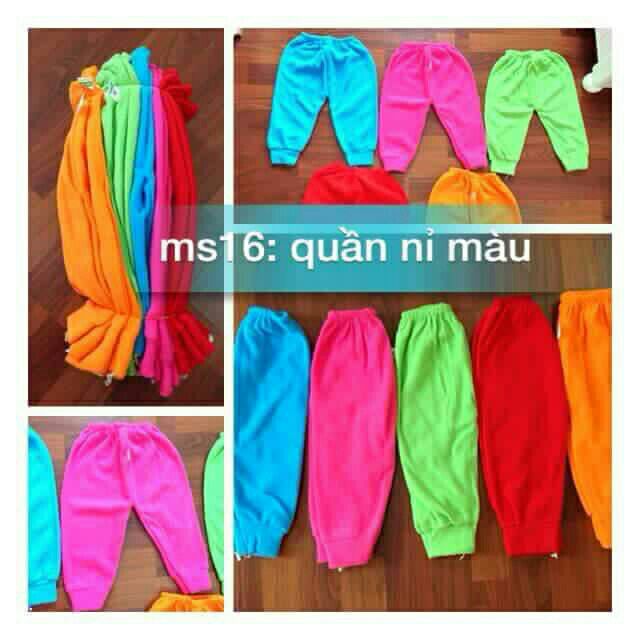 Quần nỉ kẻ ngang, quần nỉ cào, quần nỉ màu.
