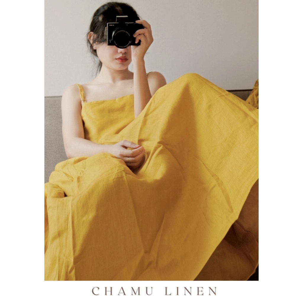 Đầm dây linen ba trong một: chân váy, yếm, đầm dây | SO YOUNG bottom | CHAMU LINEN