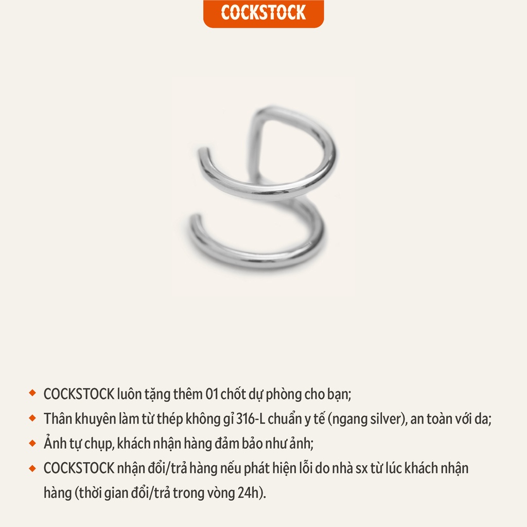 Khuyên kẹp Basic Double CockStock