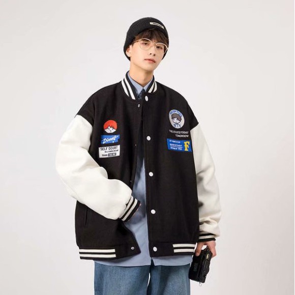 Áo khoác bóng chày thời trang Hàn Quốc sành điệu simple bigsize áo khoac bomber