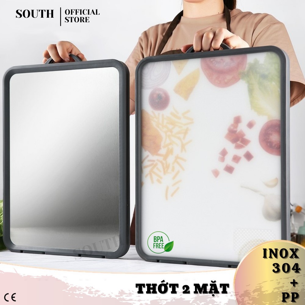 Thớt Inox 304 Cao Cấp 2 Mặt, Kháng Khuẩn, Chống Mốc, An Toàn Sức Khỏe