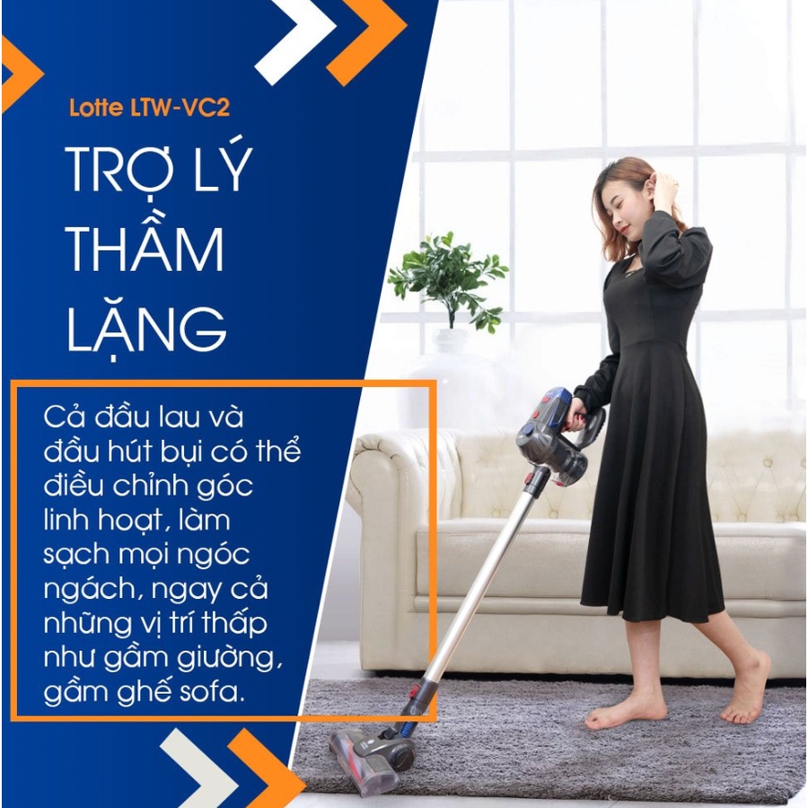 Máy Hút Bụi, Lau nhà Không Dây 2 Trong 1 Lotte_LTW-VC2 (sỉ ib giá tốt)