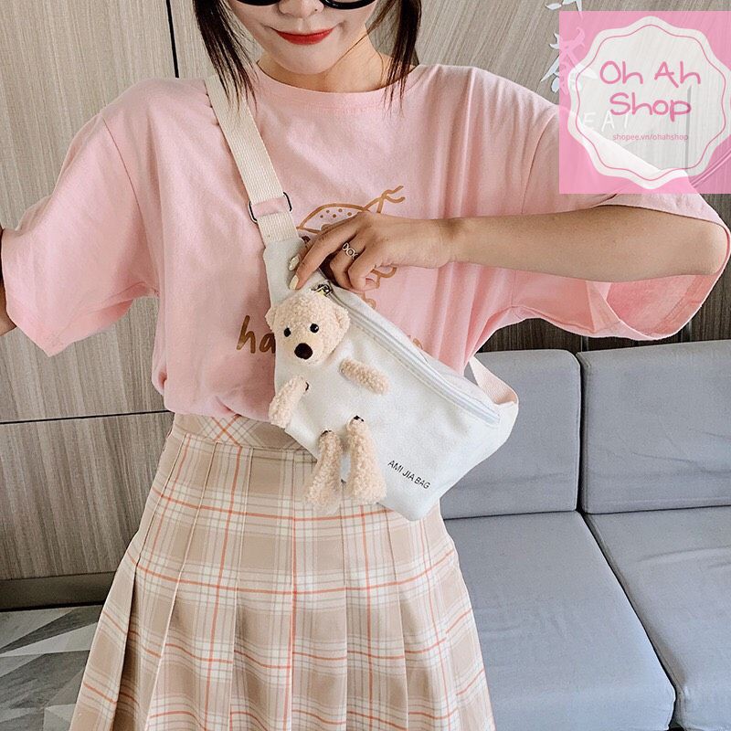 🍓 Túi Đeo Chéo Gấu Hot Trend 2020 Túi Bao Tử Gấu Túi Ulzzang Cực Dễ Thương