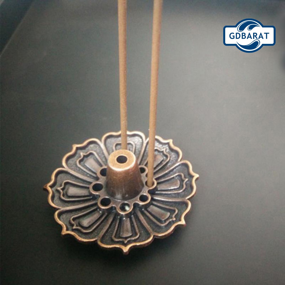 Đế Cắm Nhang 9 Lỗ Hình Hoa Sen Bằng Đồng Tiện Dụng