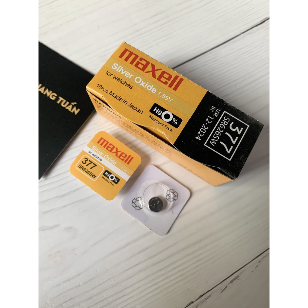 Pin Maxell SR626SW - SR626 - 626 - 377 - LR626 - AG4 Pin Đồng Hồ Đeo Tay Chính Hãng Dạng Cúc Áo