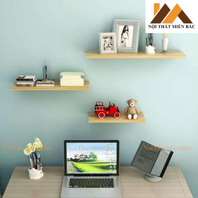 Combo trang trí gồm 3 thanh 60x15 làm kệ trang trí, decor phòng khách.