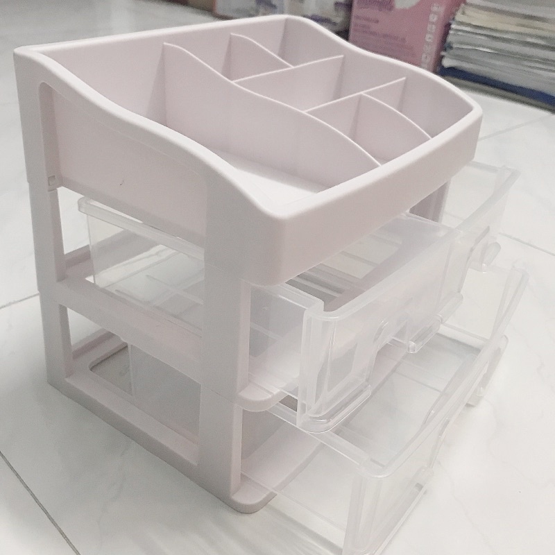 Tủ nhựa mini đựng đồ dùng học tập, văn phòng phẩm để bàn có ngăn kéo tặng kèm STICKER