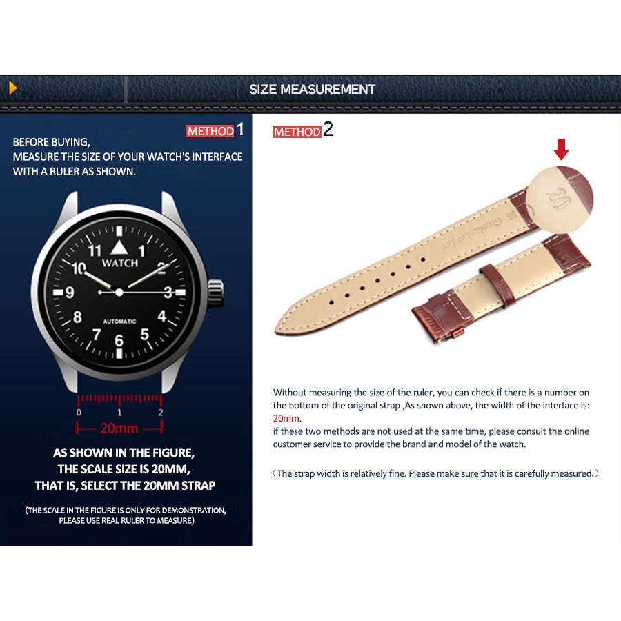 Dây Đeo Đồng Hồ Bằng Da Thật 12mm/14mm/16mm/18mm/19mm/20mm/22mm/24mm