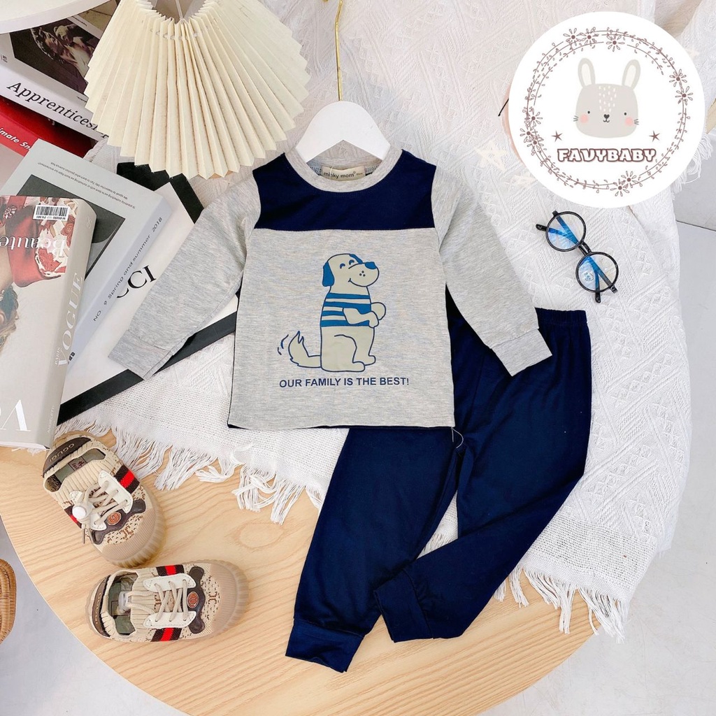 Bộ Dài Tay Bé Trai Bé Gái MINKY MOM Chính Hãng Đồ Bộ Dài Raplan Thun Lạnh Bãi Biển Cún Hero Mickey Bé 0-5 Tuổi-Favybaby