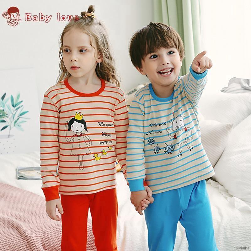 Bộ Đồ Ngủ Pijama Dài Tay In Họa Tiết Hoạt Hình Cho Bé