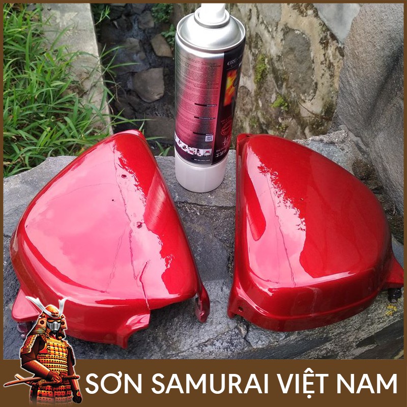 Sơn Samurai màu đỏ sáng S138 chính hãng, sơn xịt dàn áo xe máy chịu nhiệt, chống nứt nẻ, kháng xăng