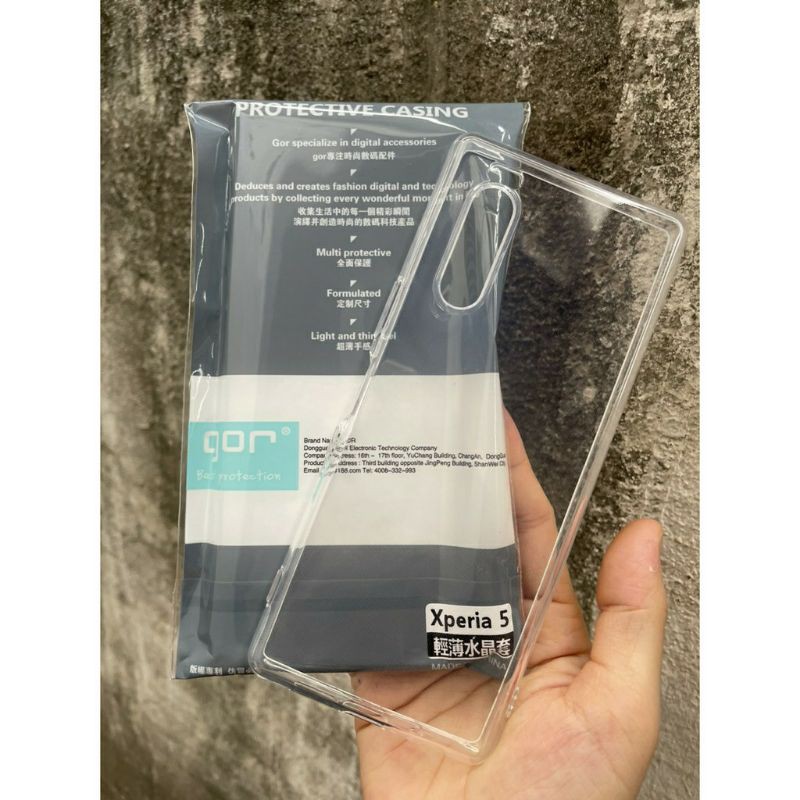 Ốp lưng dẻo Gor TPU cho Sony Xperia 5 II ( Mark 2) silicon trong suốt chính hãng