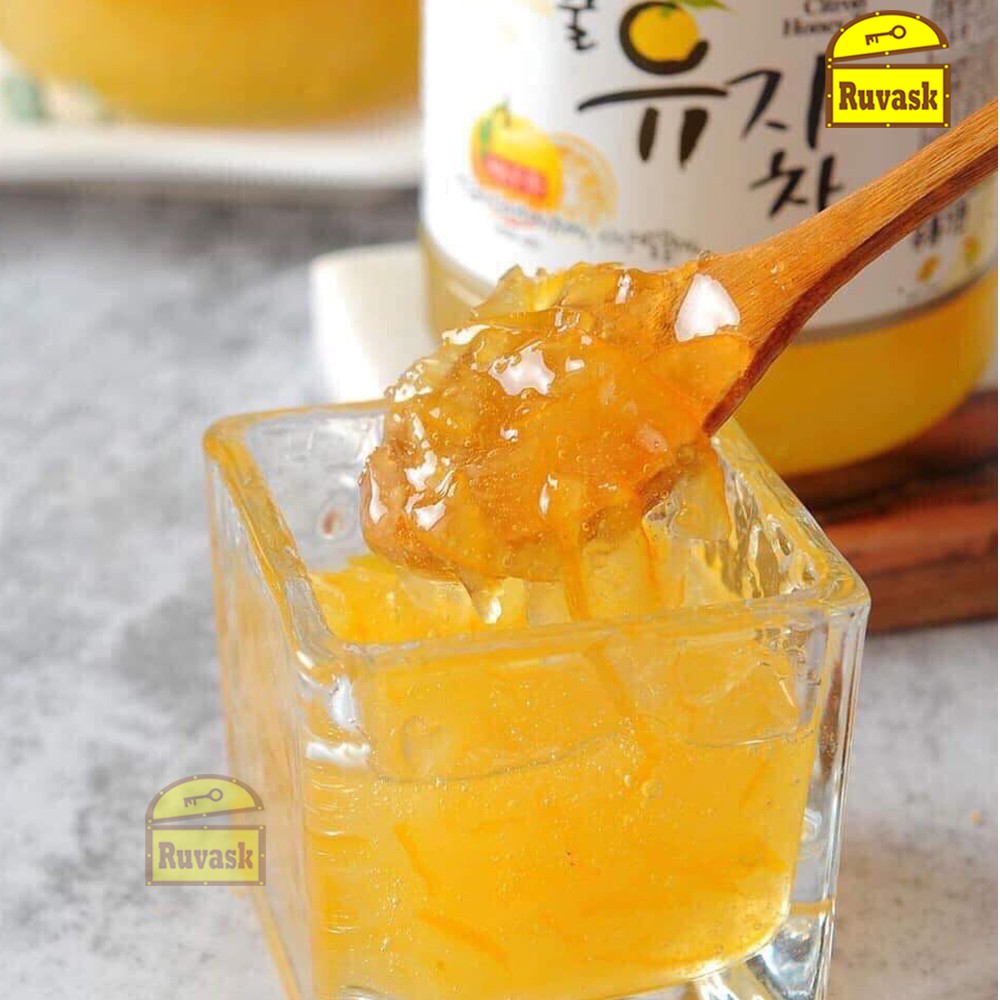 Chanh Đào Mật Ong Hàn Quốc Chính Hãng Hũ 1Kg- Citron Honey Trà Mật Ong Ngâm Chanh Nguyên Chất