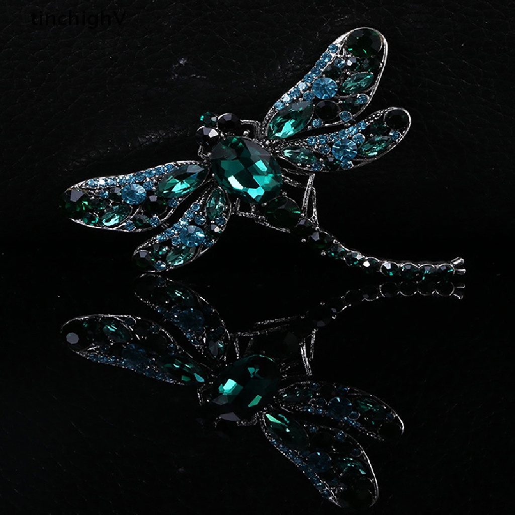 Ghim Cài Áo Hình Chuồn Chuồn Đính Pha Lê Phong Cách Vintage Thời Trang Cho Nữ