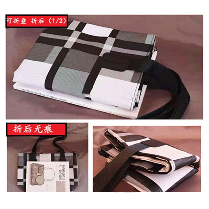 Túi Xách Tay Bằng Da Mềm Sức Chứa Lớn Họa Tiết Sọc Màu Tương Phản Đơn Giản Mới Cho Nữ