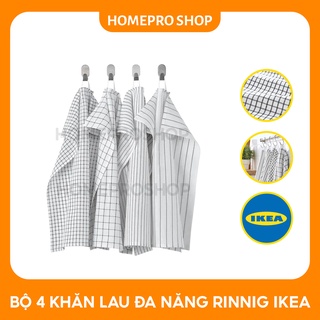 Bộ 4 khăn lau bát, đĩa... kẻ caro rinning ikea