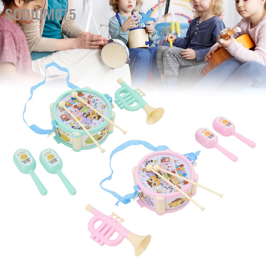 Sodium075 6 cái Đồ chơi âm nhạc giáo dục cho bé Bộ trống Nhạc cụ lắc gõ trên bộ búa cát