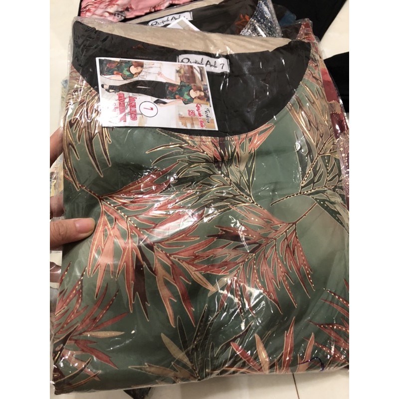 Đồ bộ trung niên áo gấm phối quần cotton mịn cao cấp