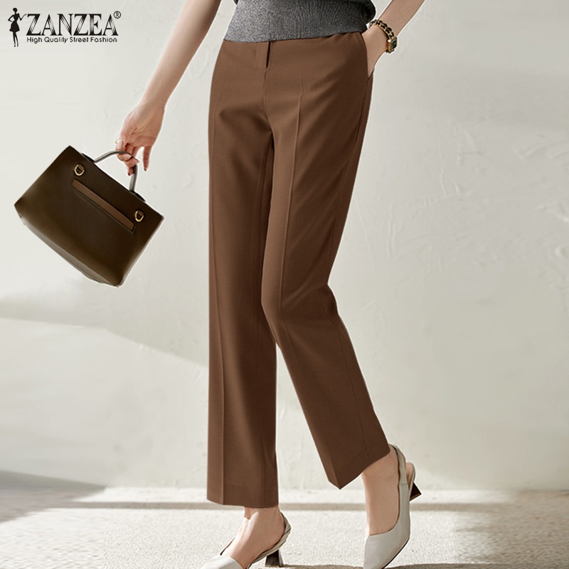 Zanzea Quần Dài Ống Rộng Có Túi Trước Thời Trang Nữ Tính