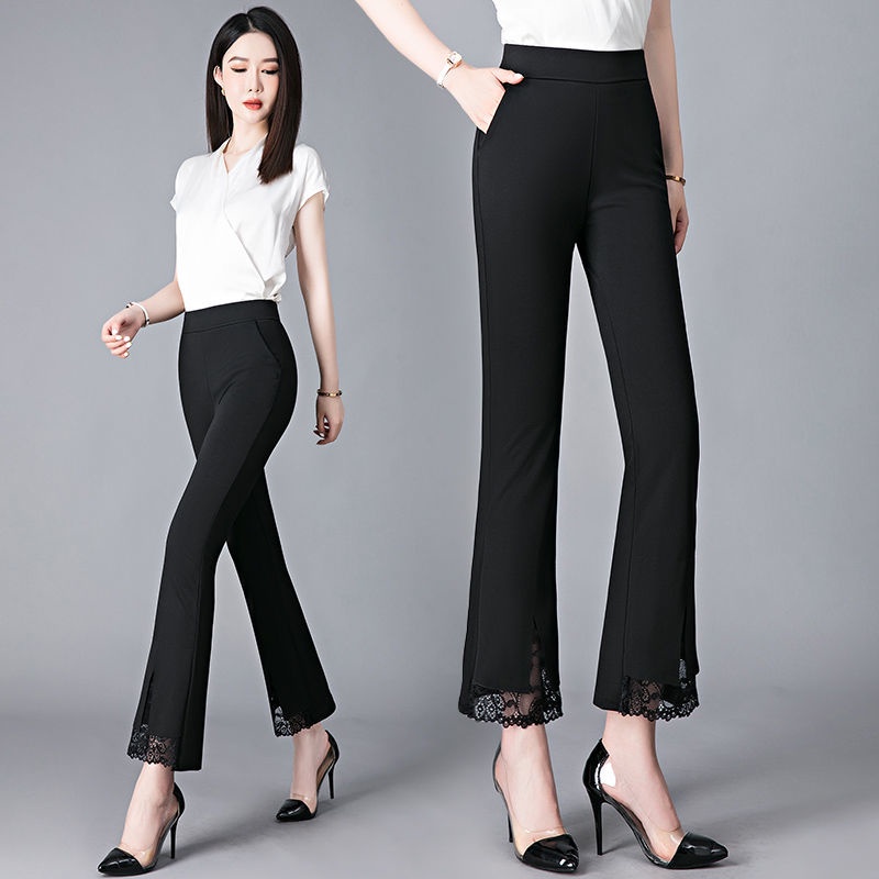 Quần Dài Lưng Cao Dáng Ôm Vải Lụa Mát Phong Cách Hàn Quốc Thời Trang Cho Nữ