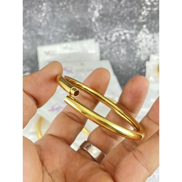 VÒNG TRƠN NỮ 5MM CÓ KHOÁ GÀI MẠ VÀNG 24K CAO CẤP